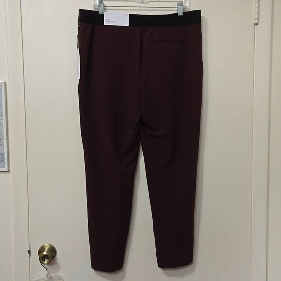 Liz Claiborne Emma Pants Womens Size 12 Career Wine Tasting Red Ankle Mid NWT - Picture 7 of 8